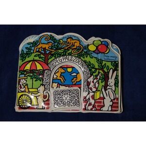 Vintage 80s Johnson &‎ Johnson Peg Pals Zoo Water Bath Book EUC Rare HTF